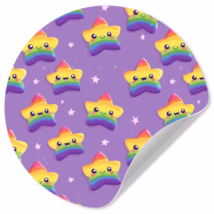 Behangcirkel - Sterren - Regenboog - Paars — 1