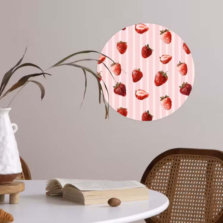 Behangcirkel - Strepen - Aardbei - Roze — 4