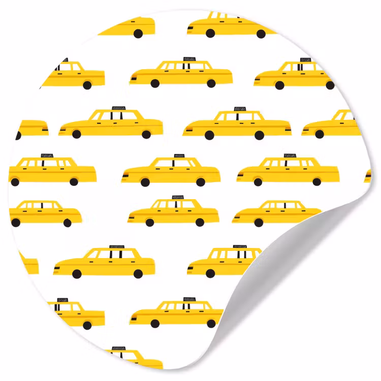 Behangcirkel - Taxi - Iconisch - Geel — 1