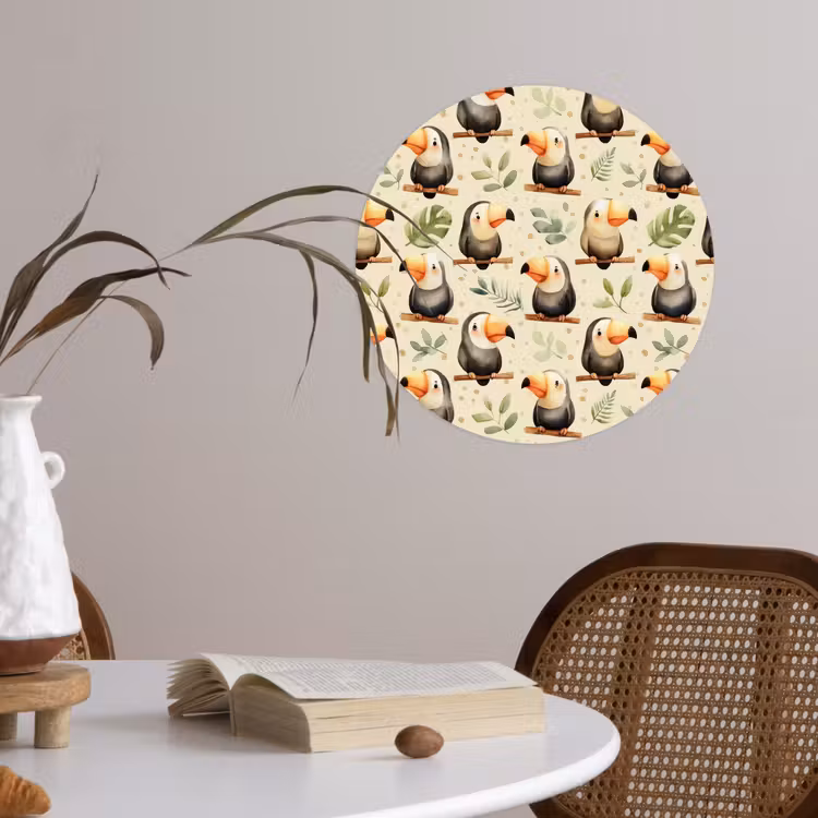 Behangcirkel - Toekans - Exotisch - Kleurrijk — 4