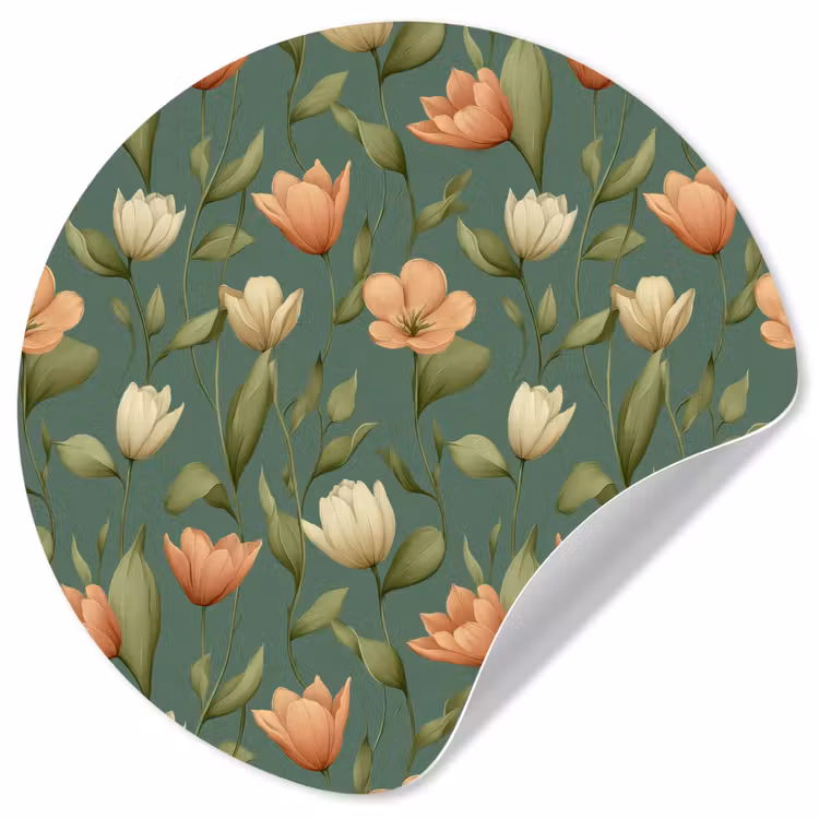 Behangcirkel - Tulpen - Botanisch - Groen — 1
