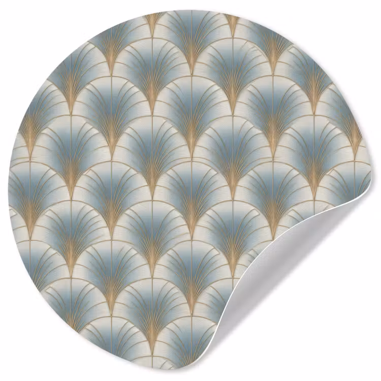 Behangcirkel - Waaier - Klassiek - Blauw — 1