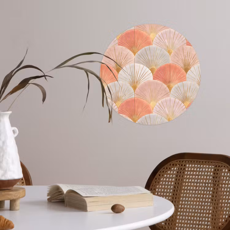 Behangcirkel - Waaiers - Goud - Roze — 4