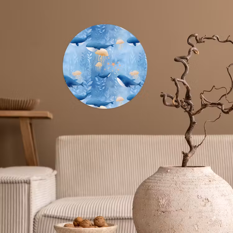 Behangcirkel - Walvissen - Oceaan - Blauw — 2