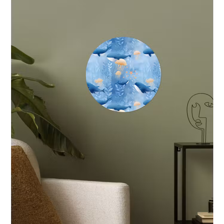 Behangcirkel - Walvissen - Oceaan - Blauw — 3