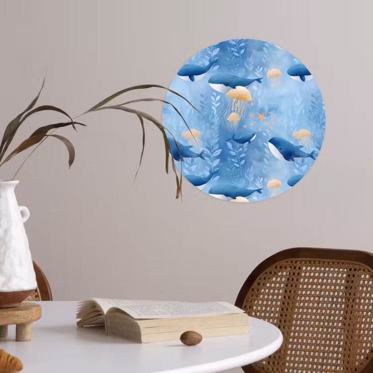 Behangcirkel - Walvissen - Oceaan - Blauw — 4