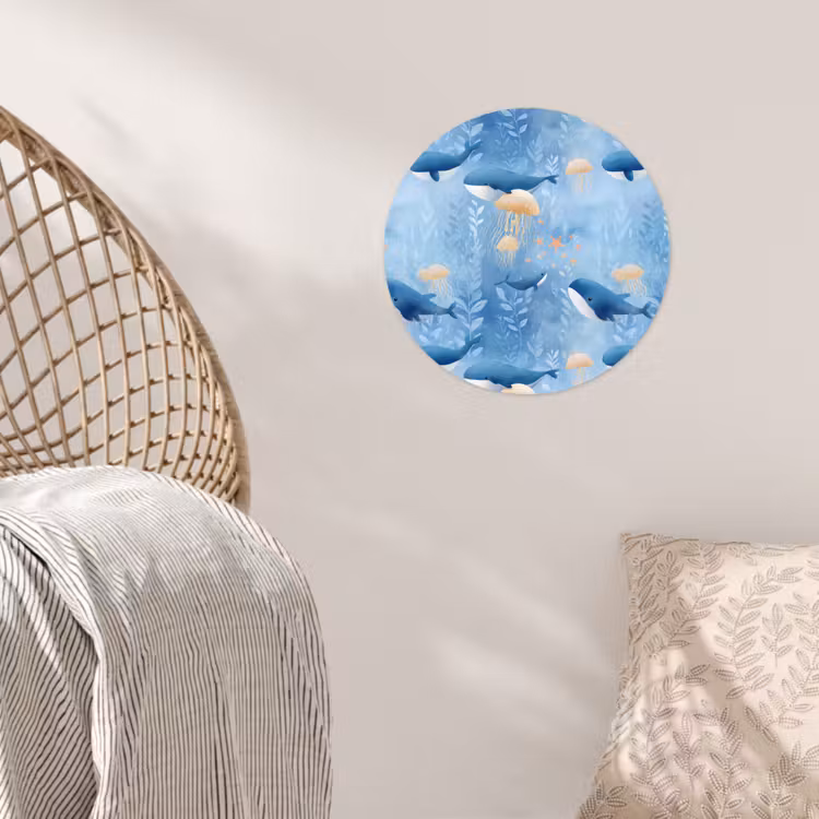 Behangcirkel - Walvissen - Oceaan - Blauw — 5