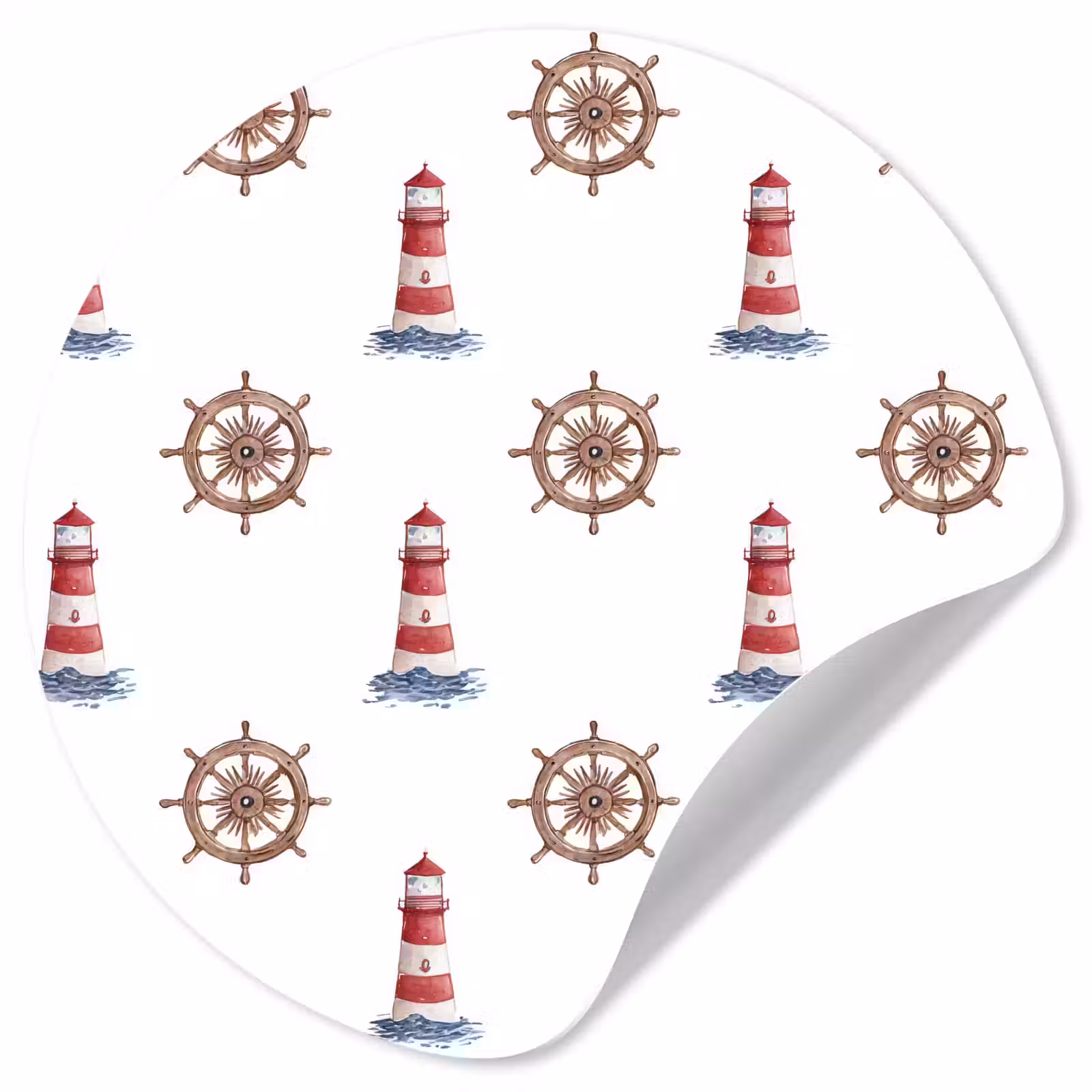 Behangcirkel - Nautisch - Klassiek - Rood — 1