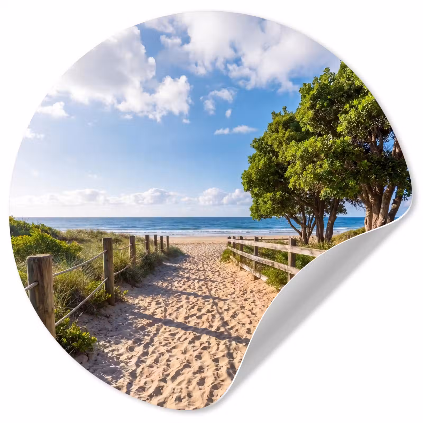 Behangcirkel - Strand - Zandpad - Oceaan - Natuur — 1