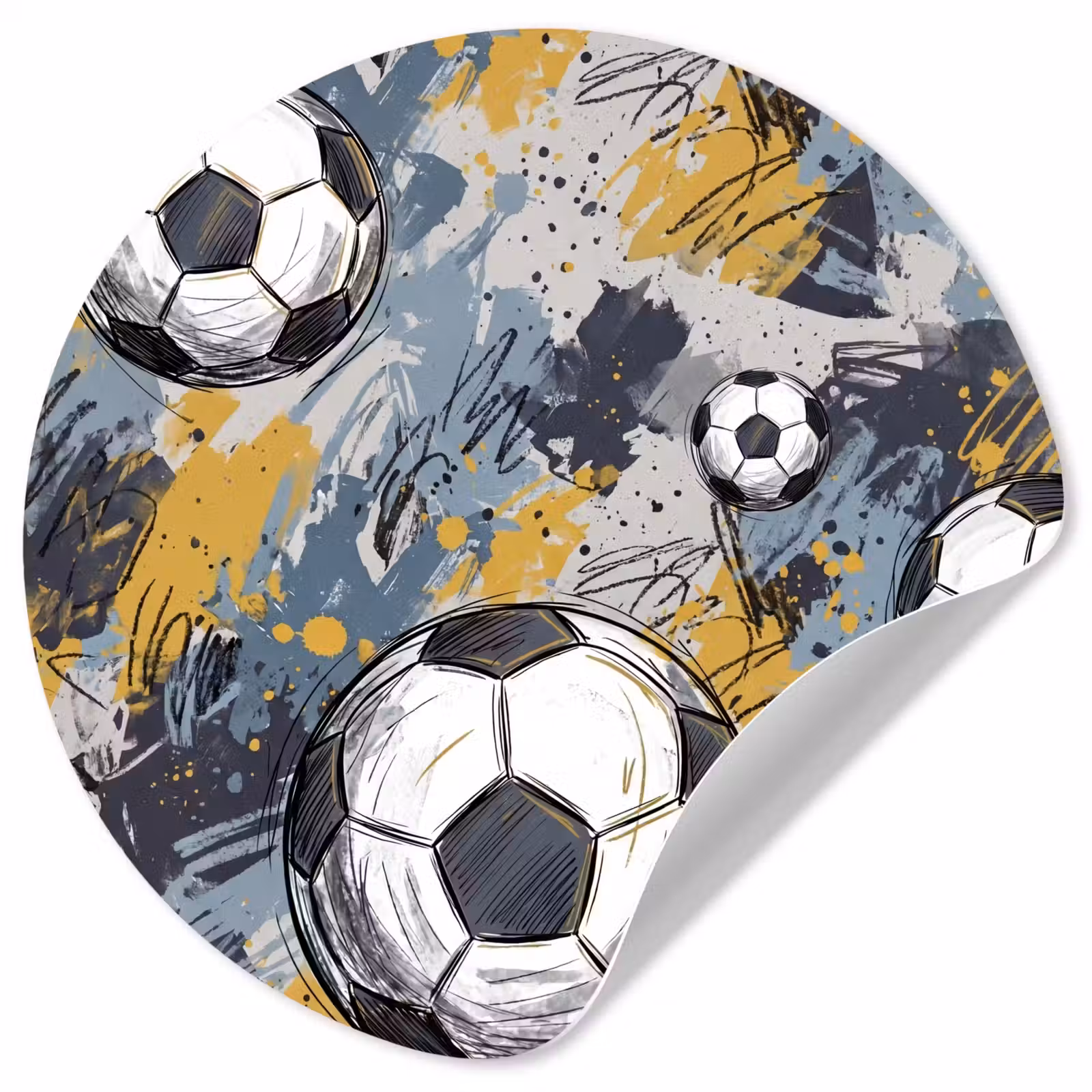Behangcirkel - Voetbal - Abstract - Sport - Kleurrijk — 1