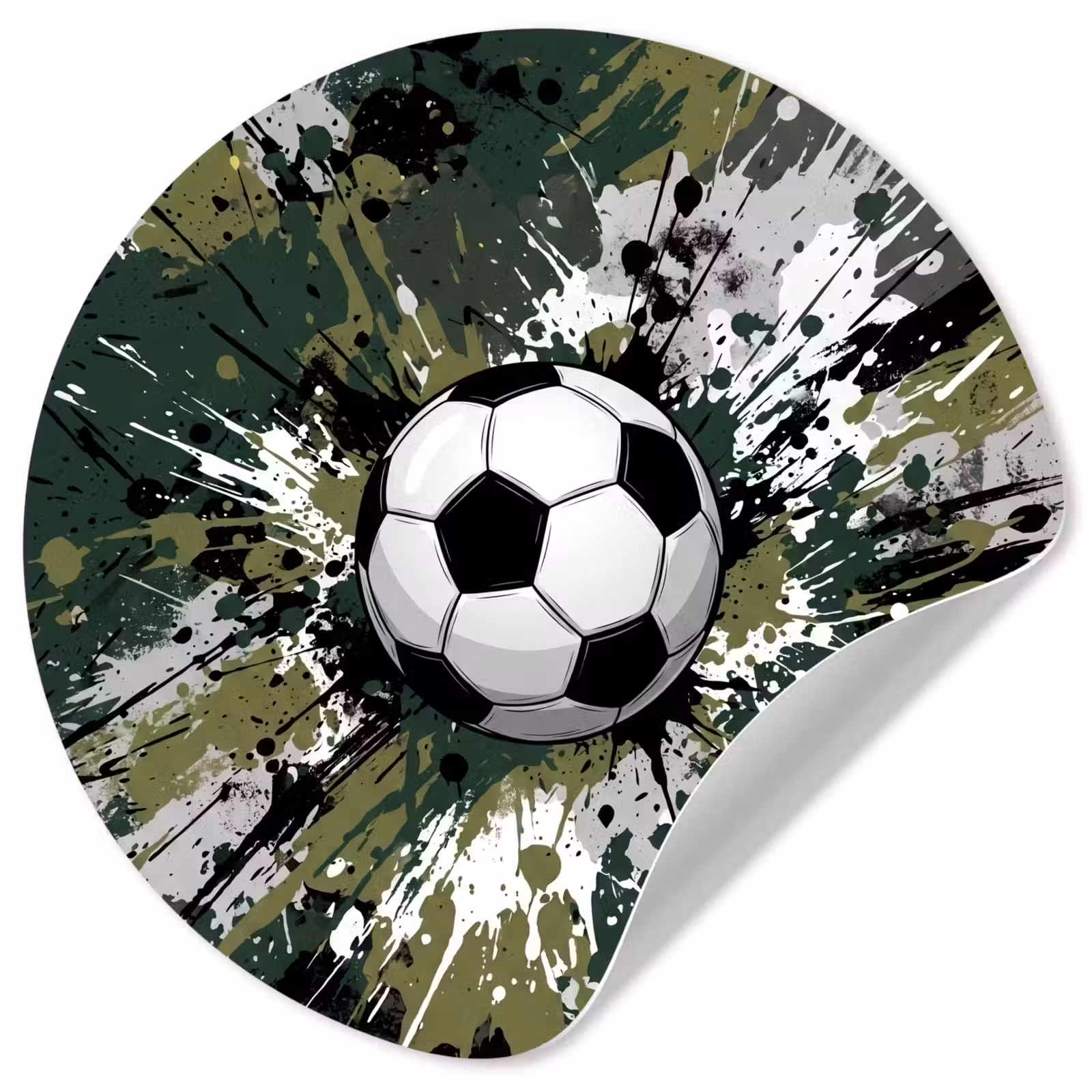 Behangcirkel - Voetbal - Verf - Spetters - Groen — 1