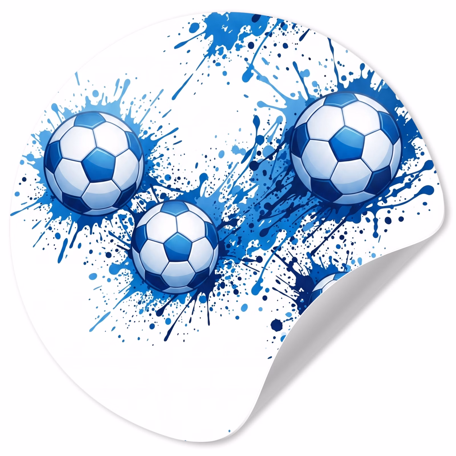 Behangcirkel - Voetballen - Verf - Sport - Blauw — 1