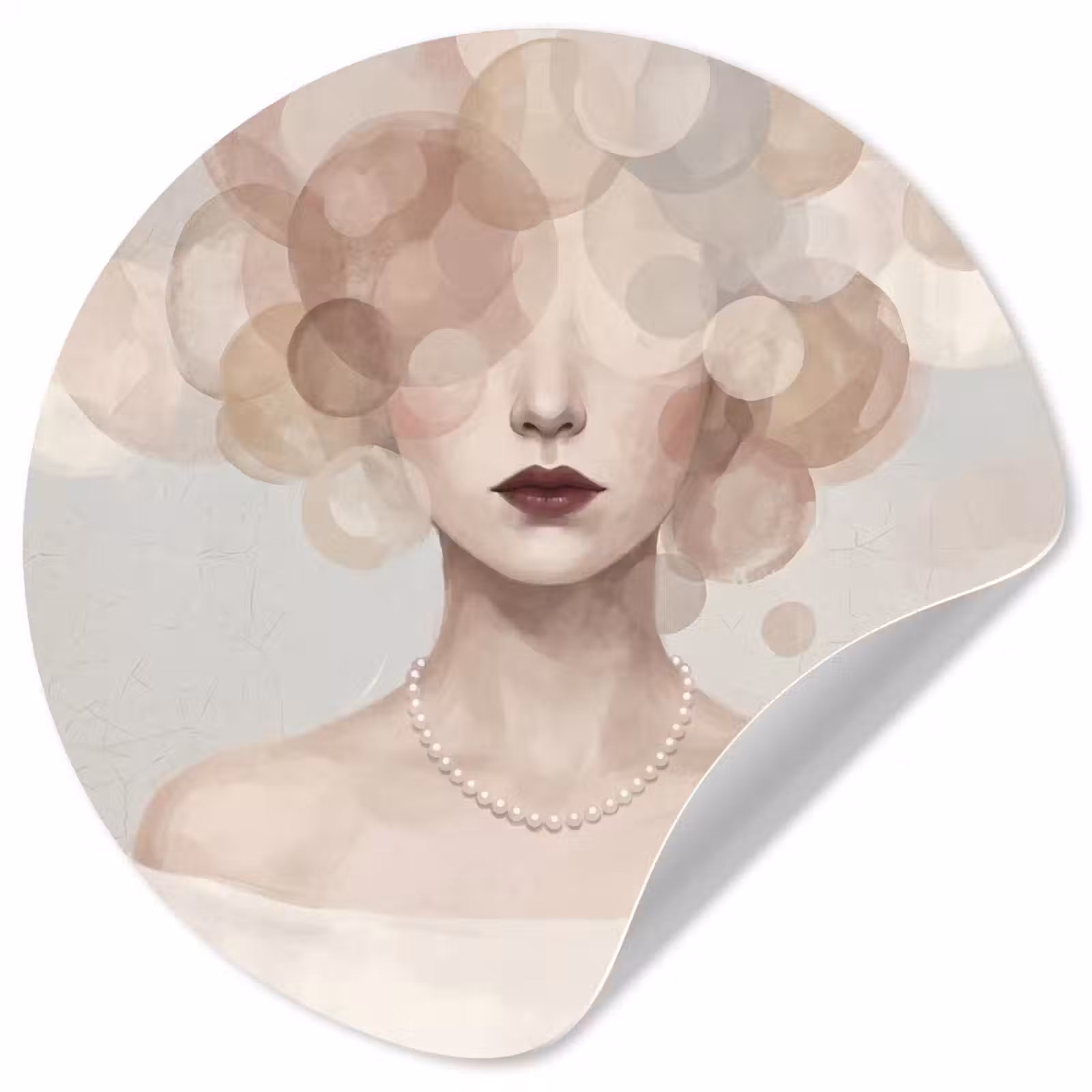 Behangcirkel - Vrouw - Cirkels - Beige — 1