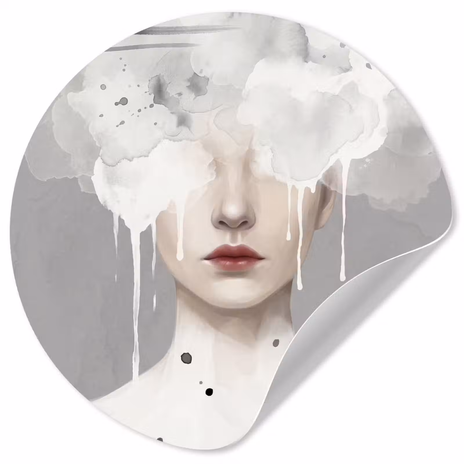 Behangcirkel - Vrouw - Wolk - Grijs — 1
