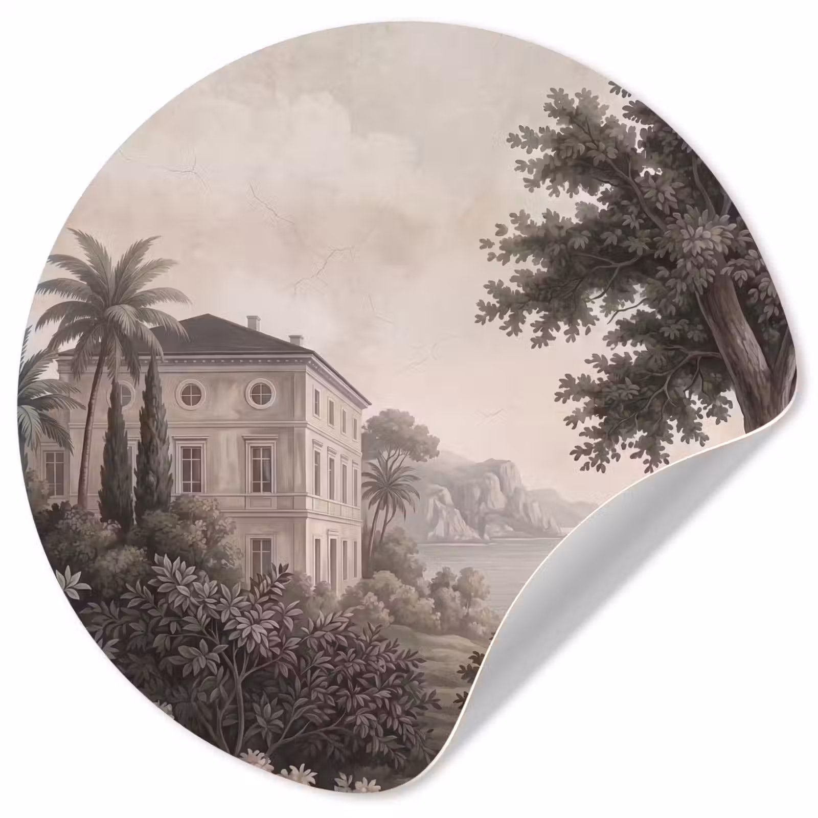 Behangcirkel - Zee - Villa - Beige — 1
