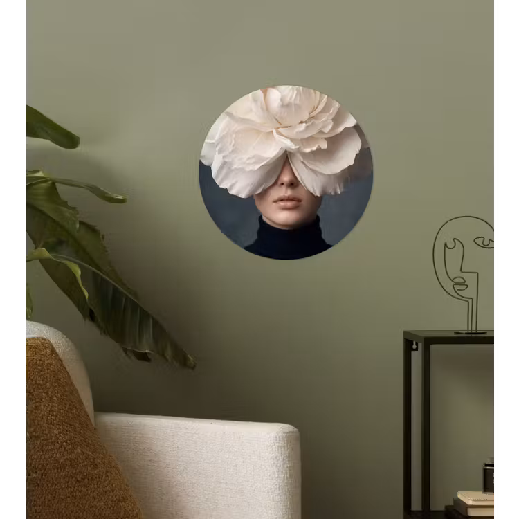 Behangcirkel - Portret - Mysterieus - Wit — 3