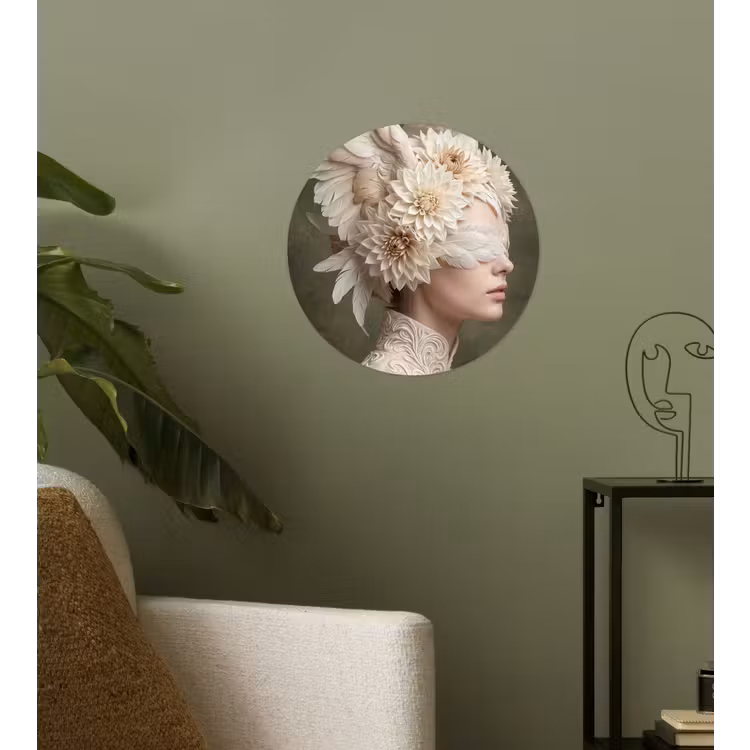 Behangcirkel - Vleugels - Vrouw - Wit — 3