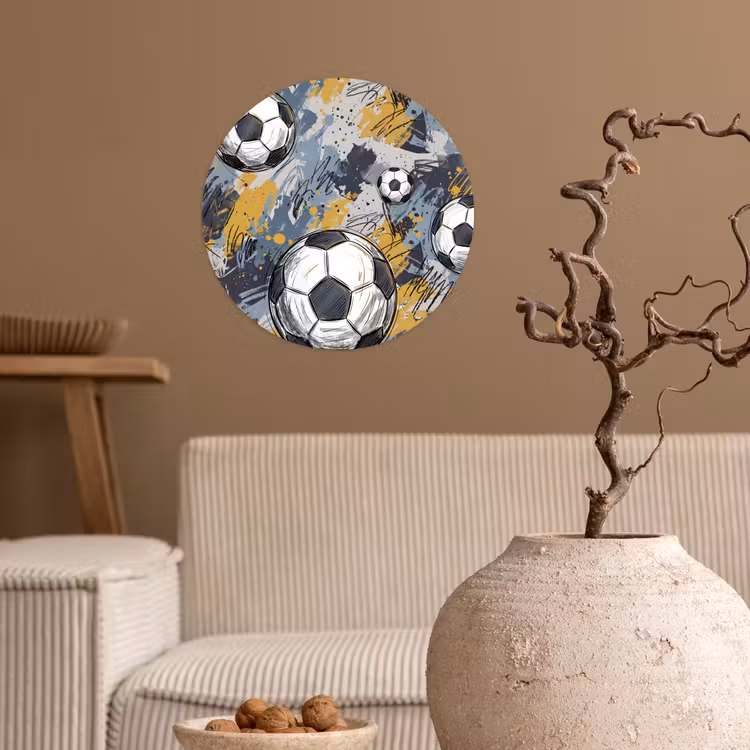 Behangcirkel - Voetbal - Abstract - Sport - Kleurrijk — 2