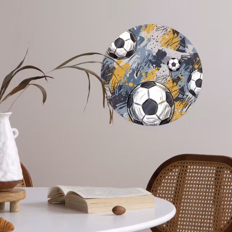 Behangcirkel - Voetbal - Abstract - Sport - Kleurrijk — 4