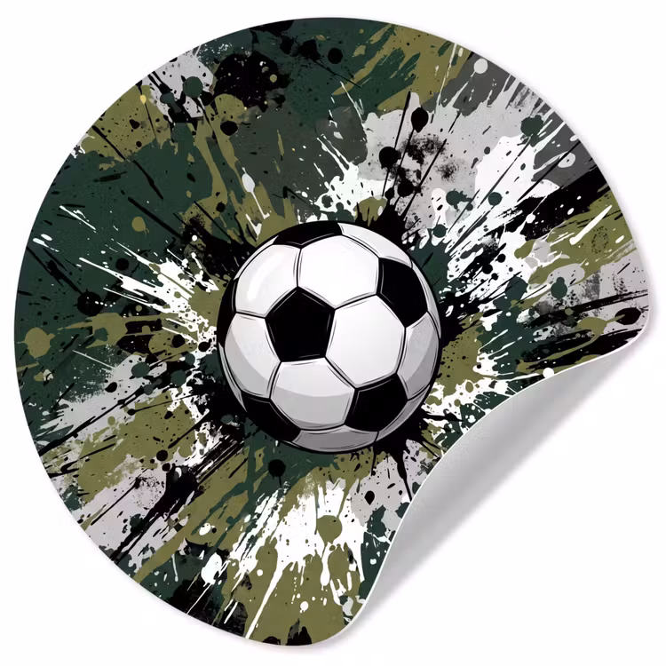 Behangcirkel - Voetbal - Verf - Spetters - Groen — 1