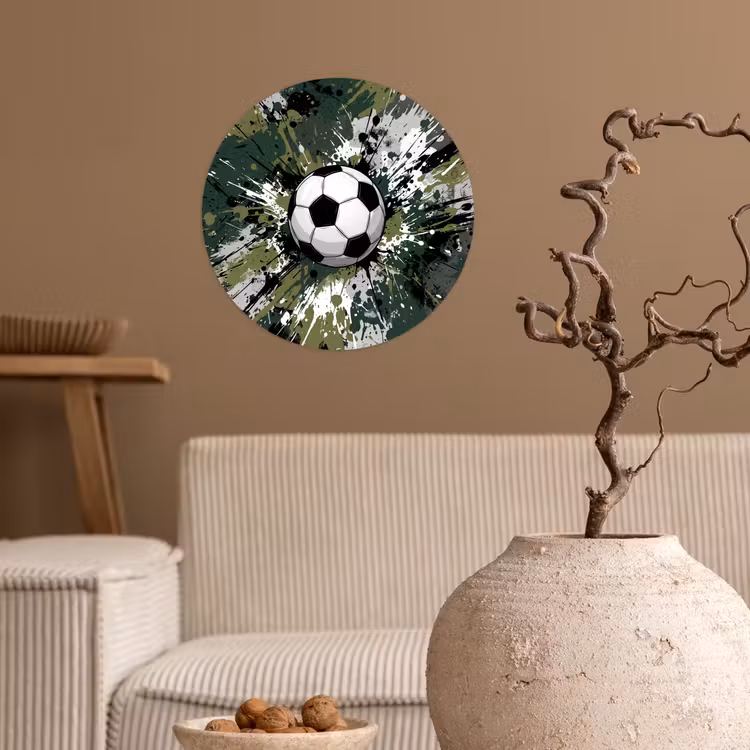 Behangcirkel - Voetbal - Verf - Spetters - Groen — 2