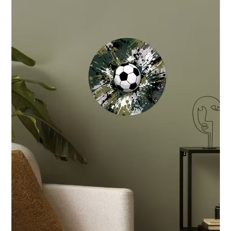 Behangcirkel - Voetbal - Verf - Spetters - Groen — 3