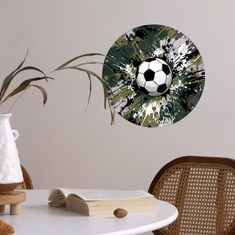 Behangcirkel - Voetbal - Verf - Spetters - Groen — 4