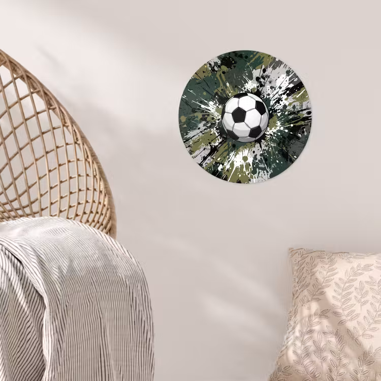 Behangcirkel - Voetbal - Verf - Spetters - Groen — 5