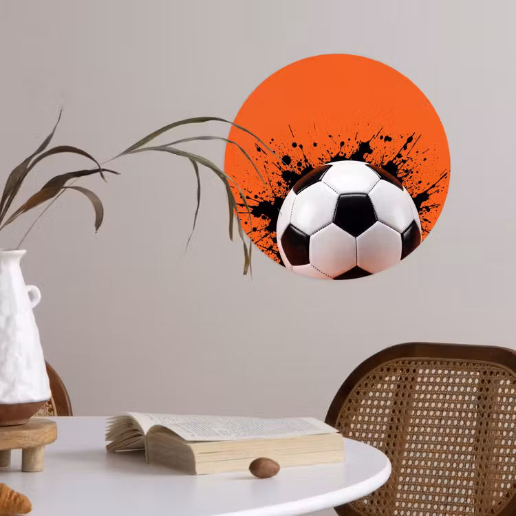 Behangcirkel - Voetbal - Verf - Sport - Oranje — 4