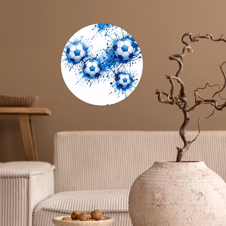 Behangcirkel - Voetballen - Verf - Sport - Blauw — 2