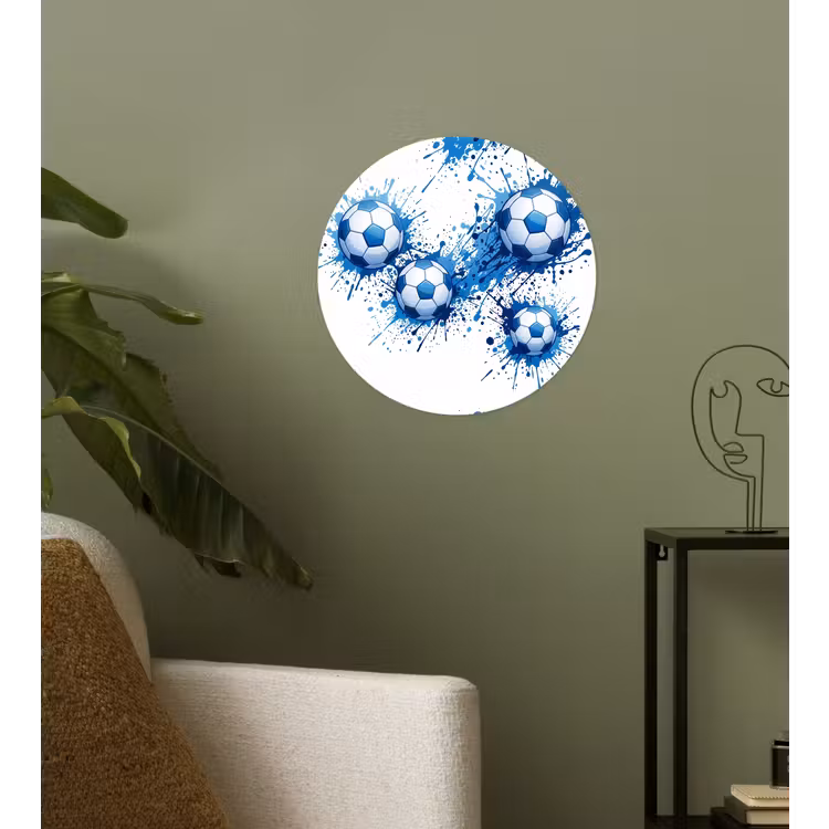 Behangcirkel - Voetballen - Verf - Sport - Blauw — 3