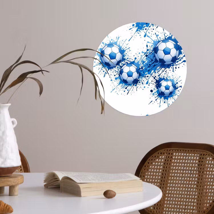 Behangcirkel - Voetballen - Verf - Sport - Blauw — 4
