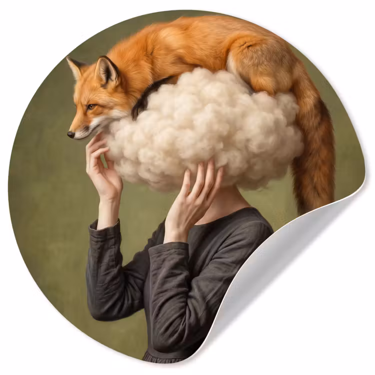 Behangcirkel - Vos - Surrealistisch - Groen — 1