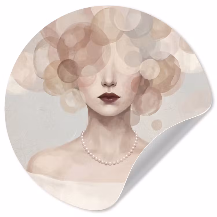 Behangcirkel - Vrouw - Cirkels - Beige — 1