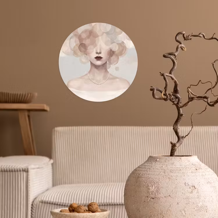Behangcirkel - Vrouw - Cirkels - Beige — 2