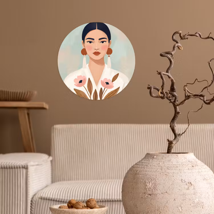 Behangcirkel - Vrouw - Kimono - Pastel — 2
