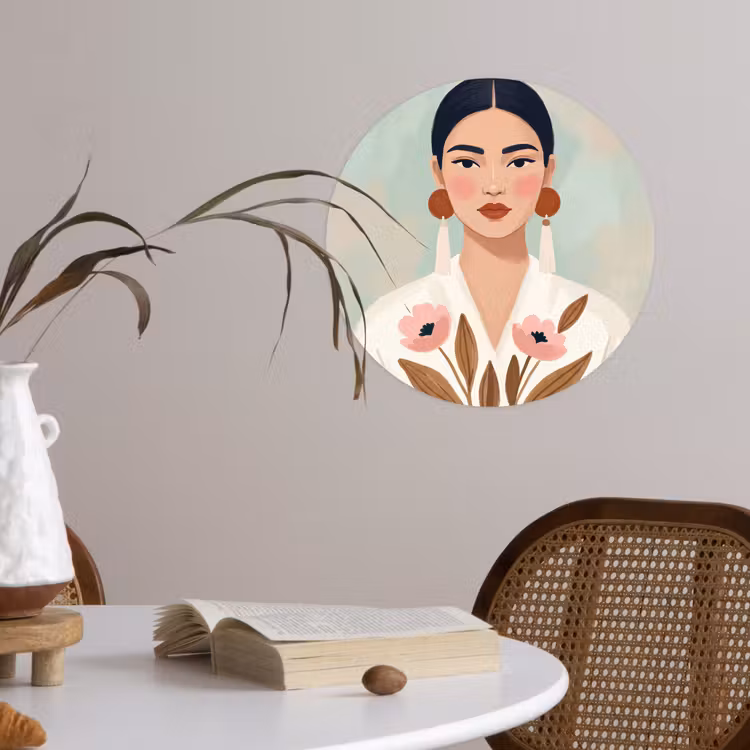 Behangcirkel - Vrouw - Kimono - Pastel — 4