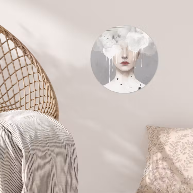 Behangcirkel - Vrouw - Wolk - Grijs — 5