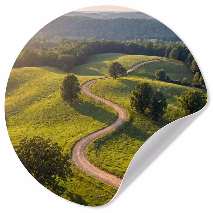 Behangcirkel - Weg - Weide - Natuur - Groen — 1