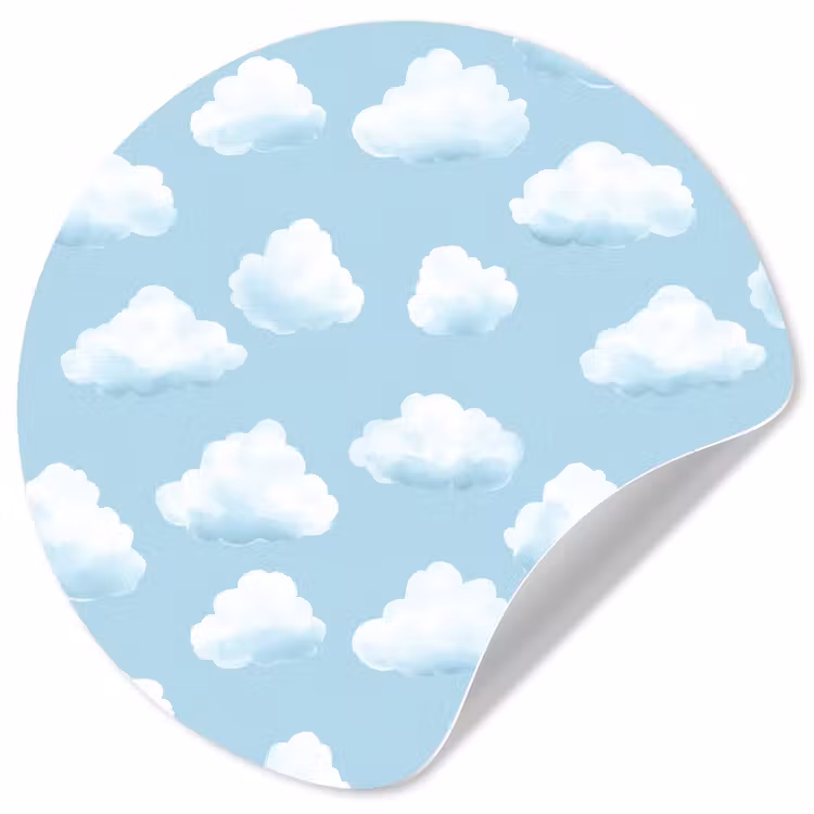 Behangcirkel - Wolken - Illustratie - Blauw — 1
