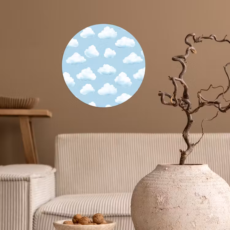 Behangcirkel - Wolken - Illustratie - Blauw — 2