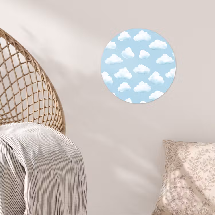 Behangcirkel - Wolken - Illustratie - Blauw — 5