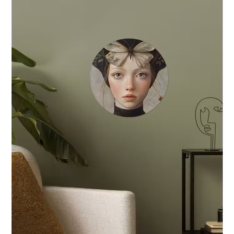 Behangcirkel - Woman - Butterfly - Art - Classic - Muted — 3