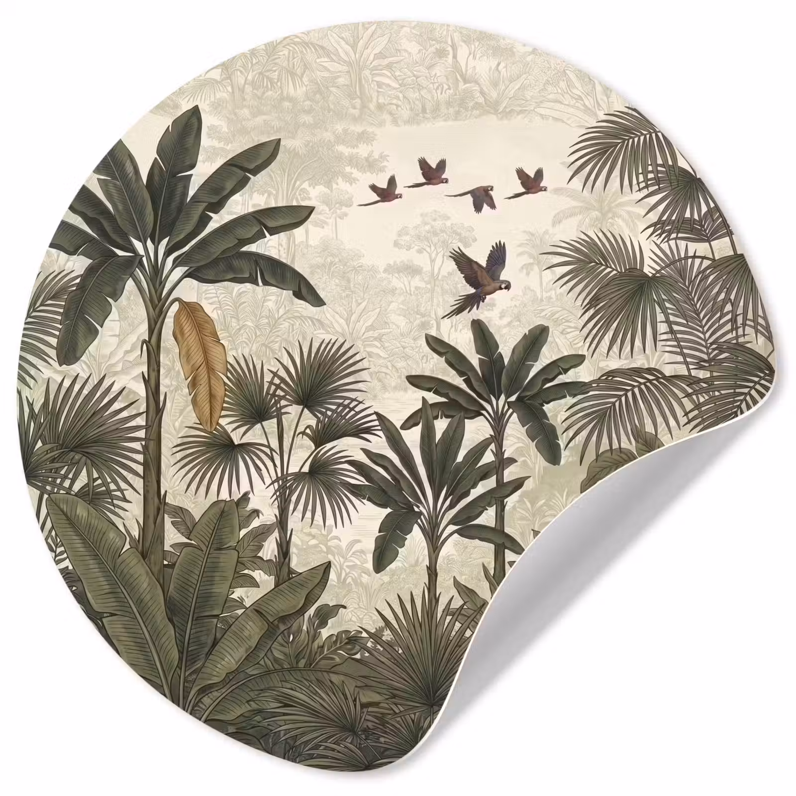 Behangcirkel - Papagaaien - Jungle - Tropisch - Green — 1