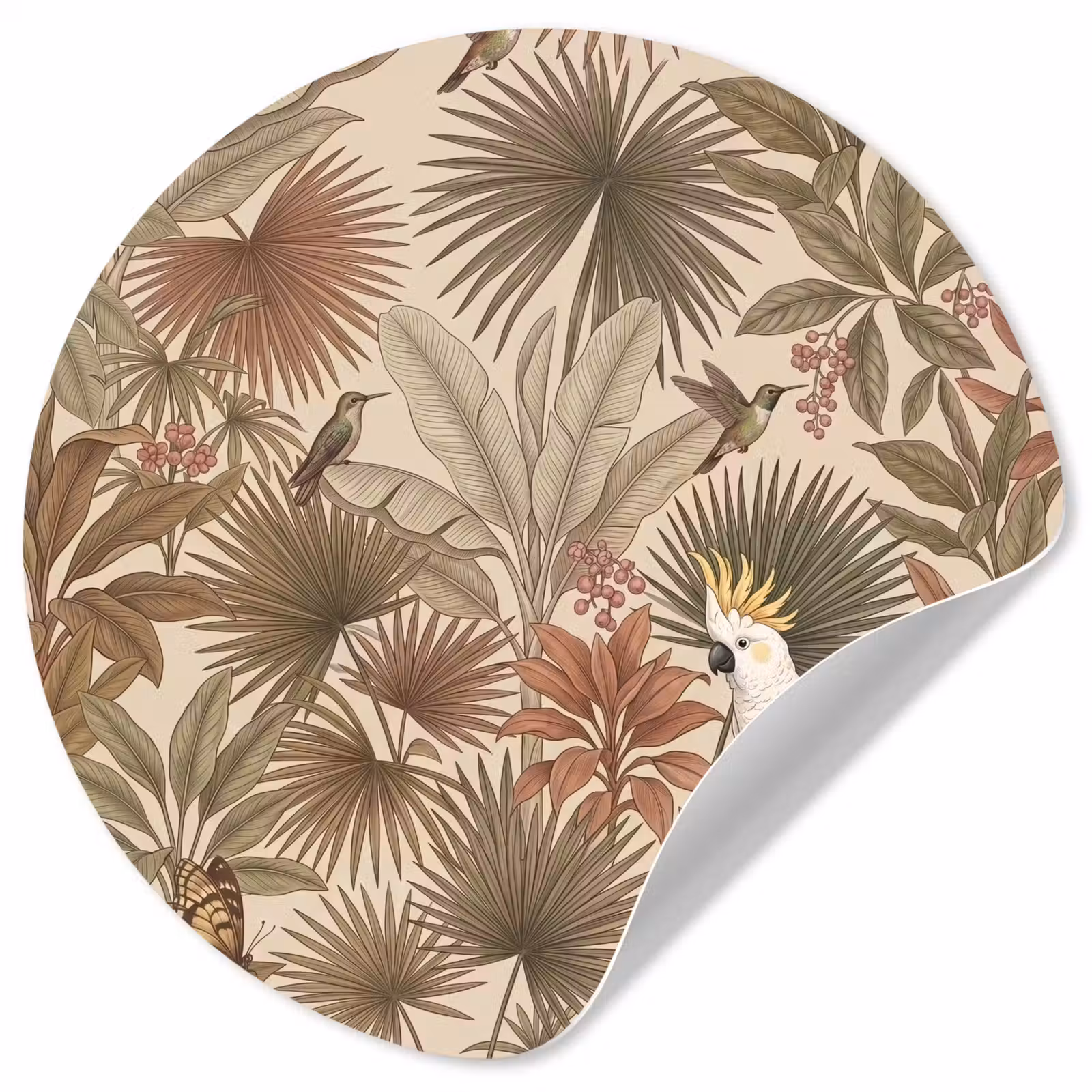 Behangcirkel - Tropisch - Vogels - Beige — 1