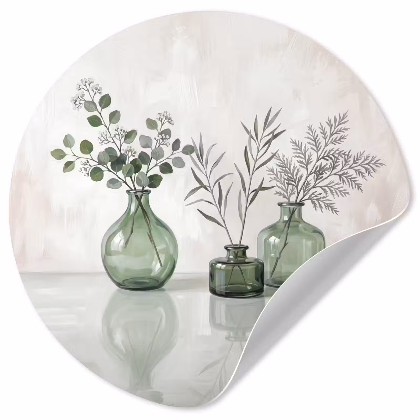Behangcirkel - Vazen - Bladeren - Groen — 1