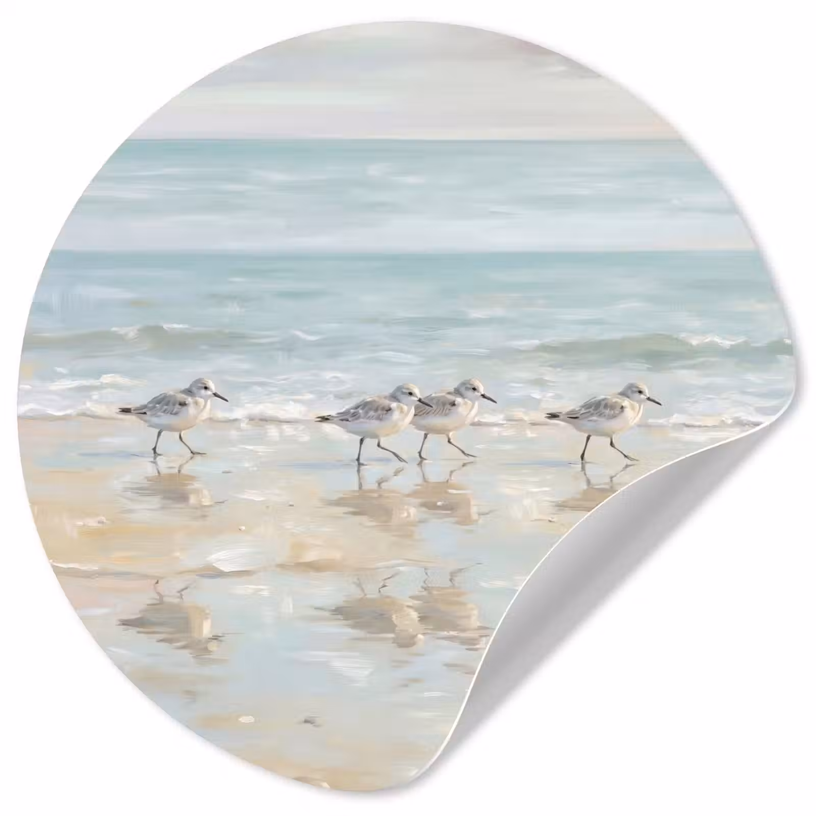 Behangcirkel - Vogels - Strand - Zee — 1