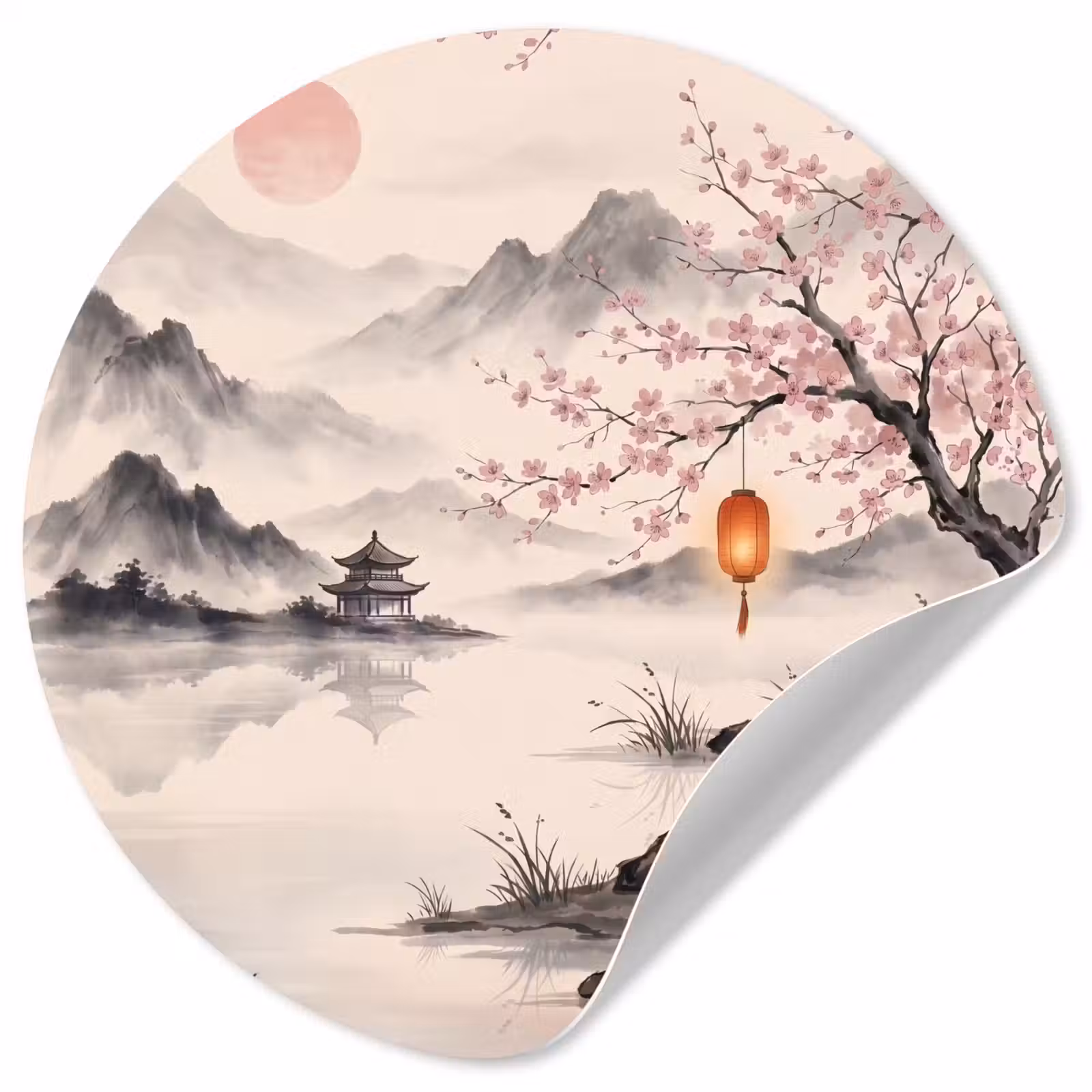 Behangcirkel - Zon - Japans - Traditioneel — 1