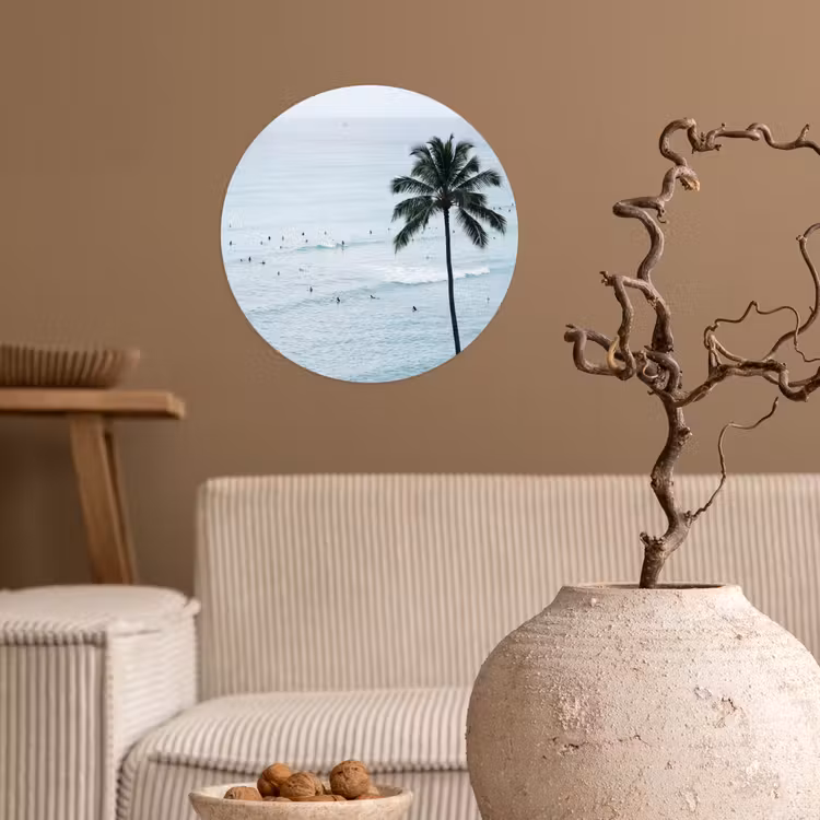 Behangcirkel - Oceaan - Palmbomen - Surfers — 2