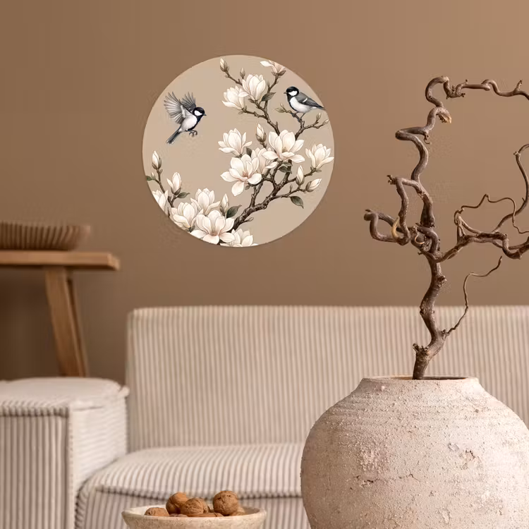 Behangcirkel - Oosters - Vogels - Beige — 2